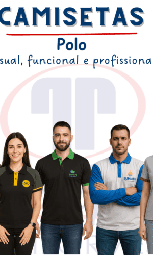Camisetas polo profissionais PetroPita – modelos masculinos e femininos personalizados em diversas cores, com gola diferenciada e estilo casual. Uniformes práticos, funcionais e profissionais para empresas.